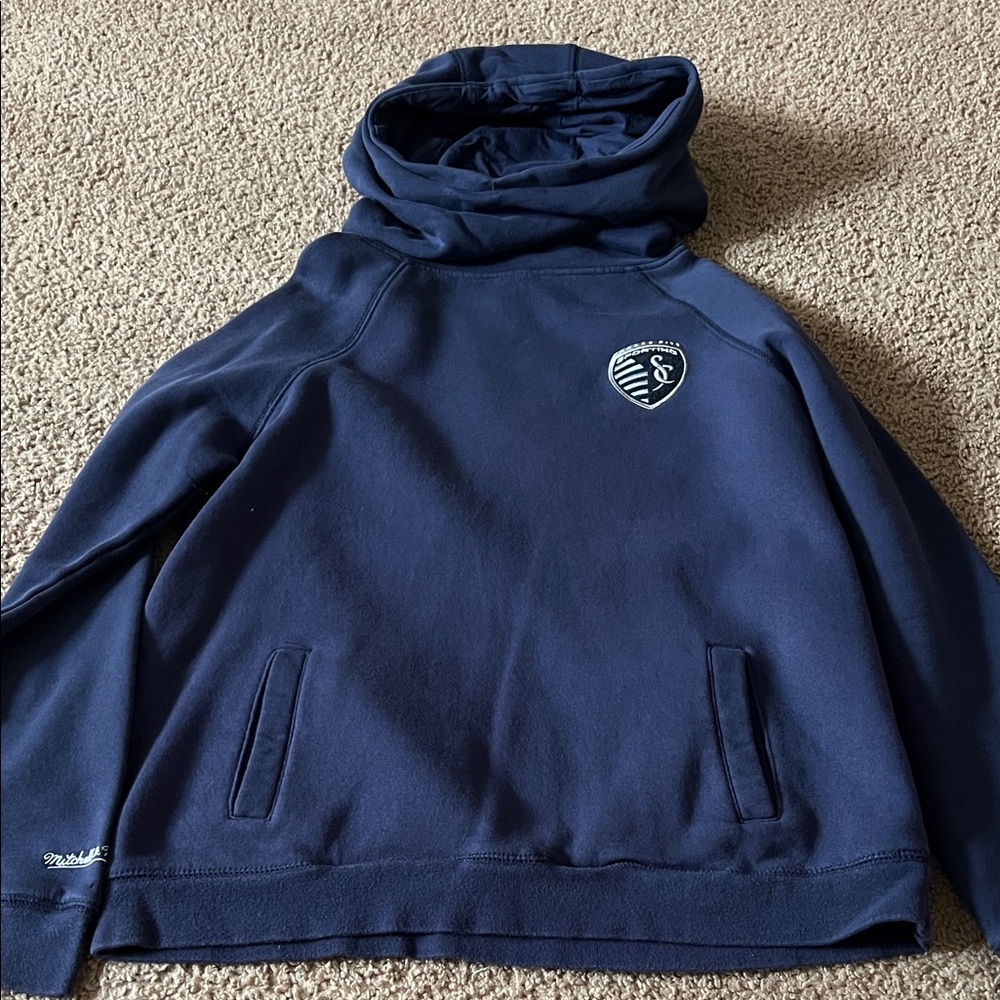 Navy Blue Hoodie with Logo